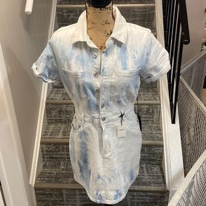 White & light blue Denim Forever 21 Dress NWT New with tags!